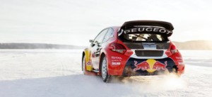 The car of Timmy Hansen  in Åre, Sweden on March 16, 2016.